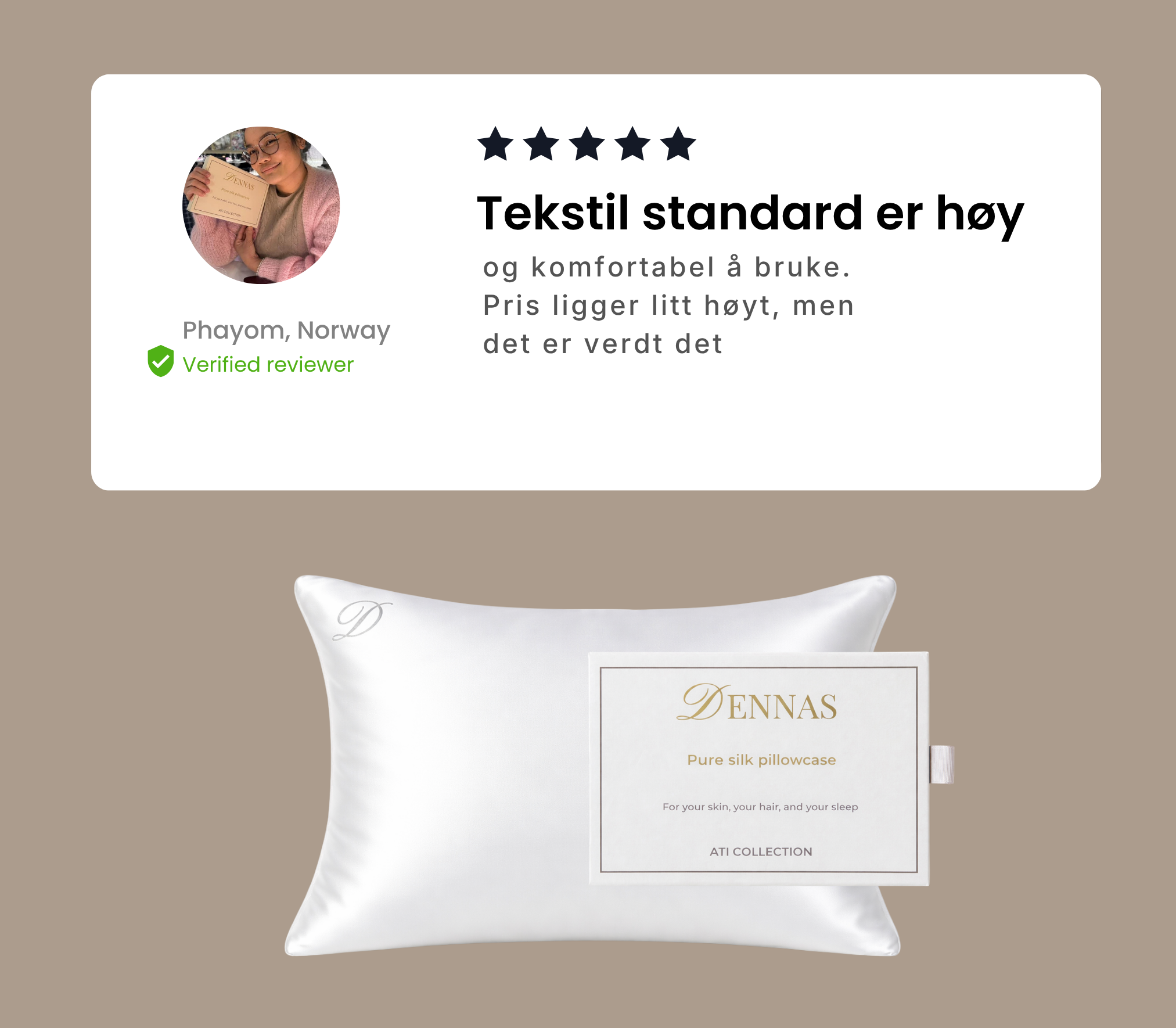 Silkeputetrekk | 100 % Mulberry-silke i Hvit