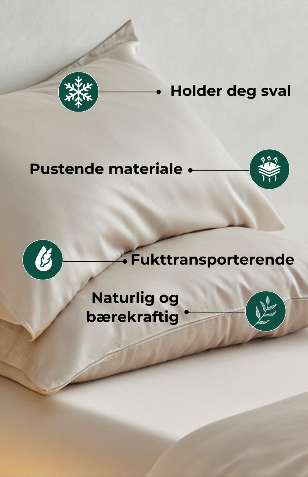 Bambus sengetøy - Hvit