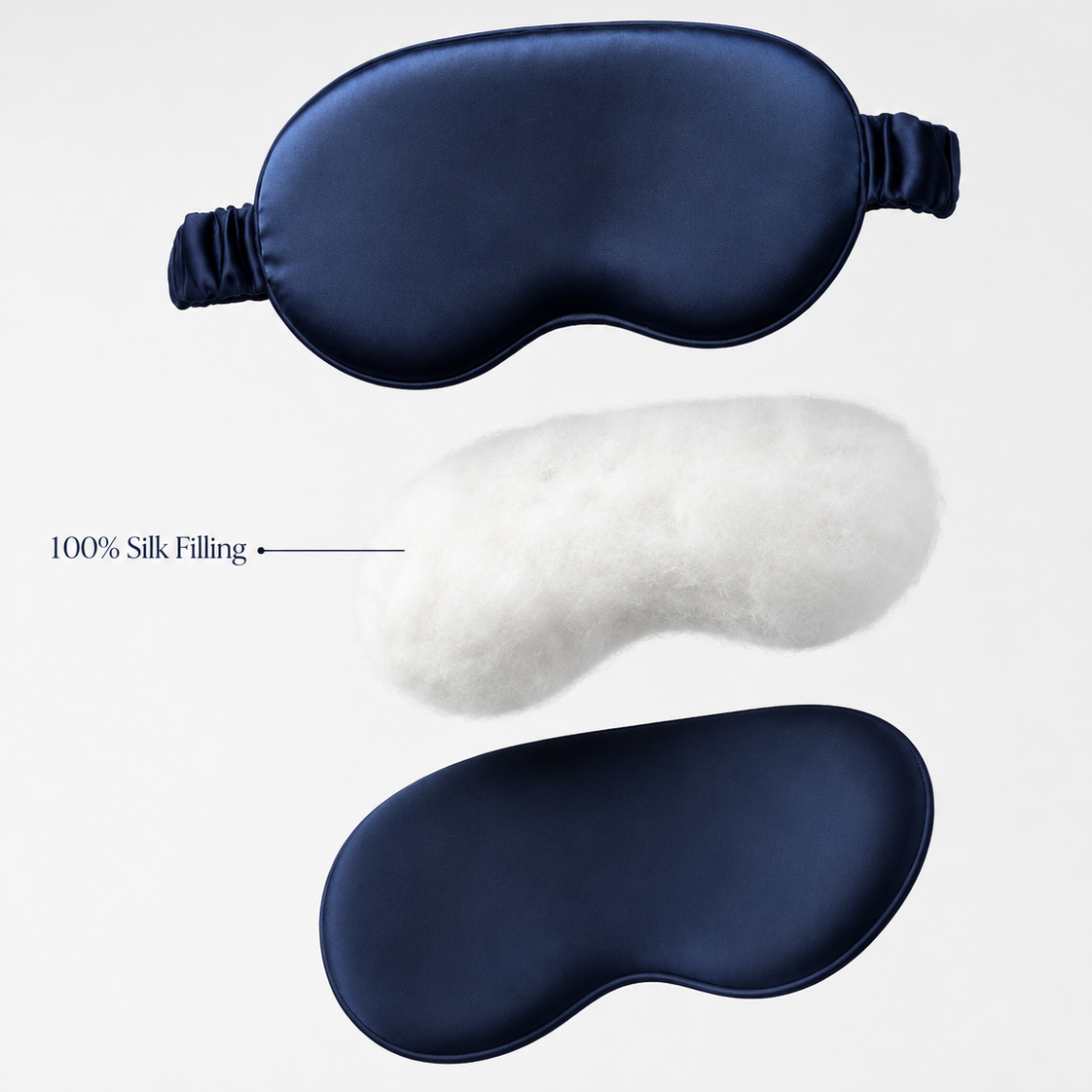 Midnight navy 100% Silke sovemaskene