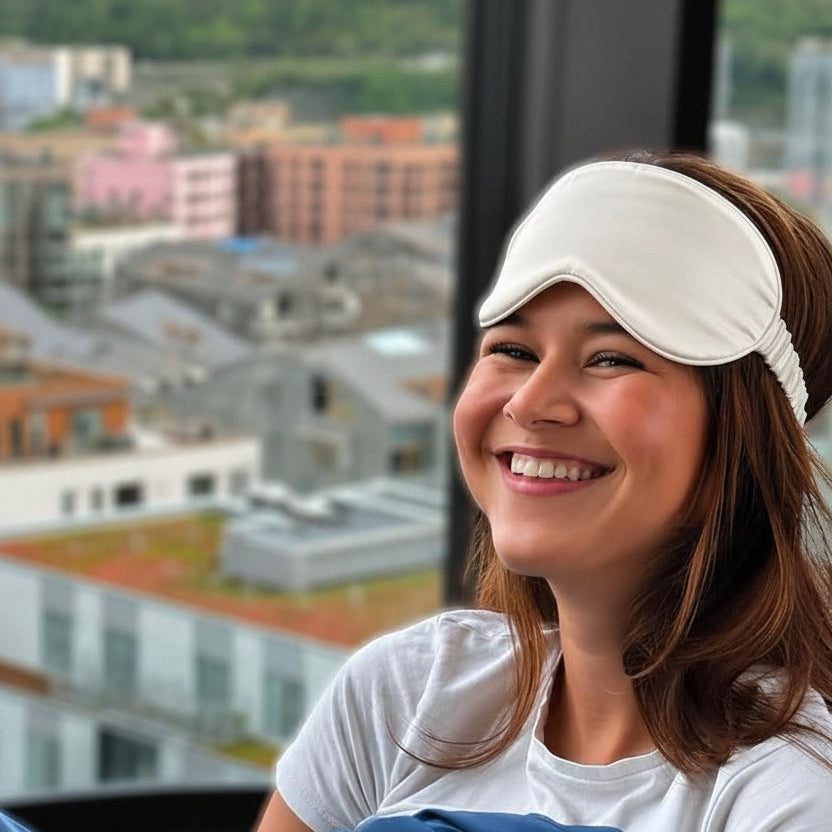 Hvit Silke sovemaskene